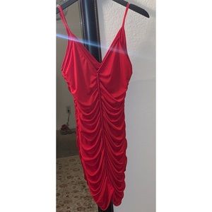 Red mini dress